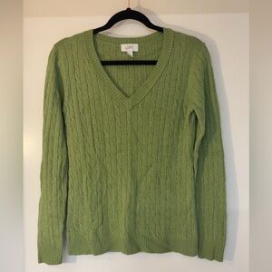 LOFT Light Green V-Neck Sweater